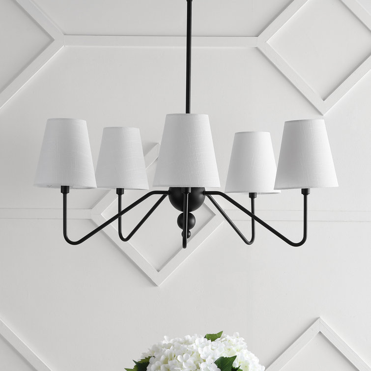 Skylar 32" Black Iron 5-Light Classic Minimalist Chandelier