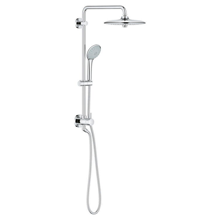 Chrome Dual-Head Adjustable Height Shower System