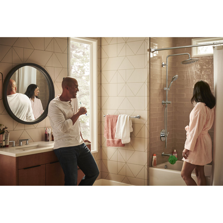 Polished Chrome Dual Shower System with Rain Showerhead