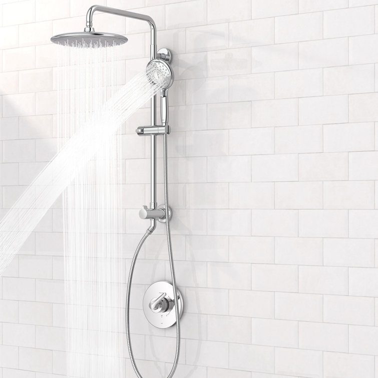 Polished Chrome Dual Shower System with Rain Showerhead