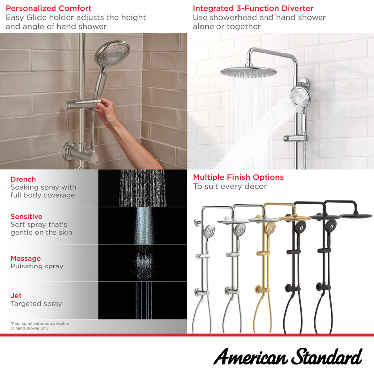 Matte Black Adjustable Multi-Head Rain Shower System