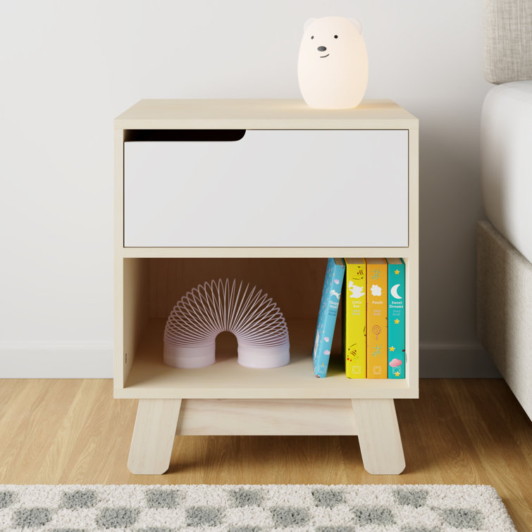 Hudson Eco-Friendly Nightstand with USB Port in Washed Natural