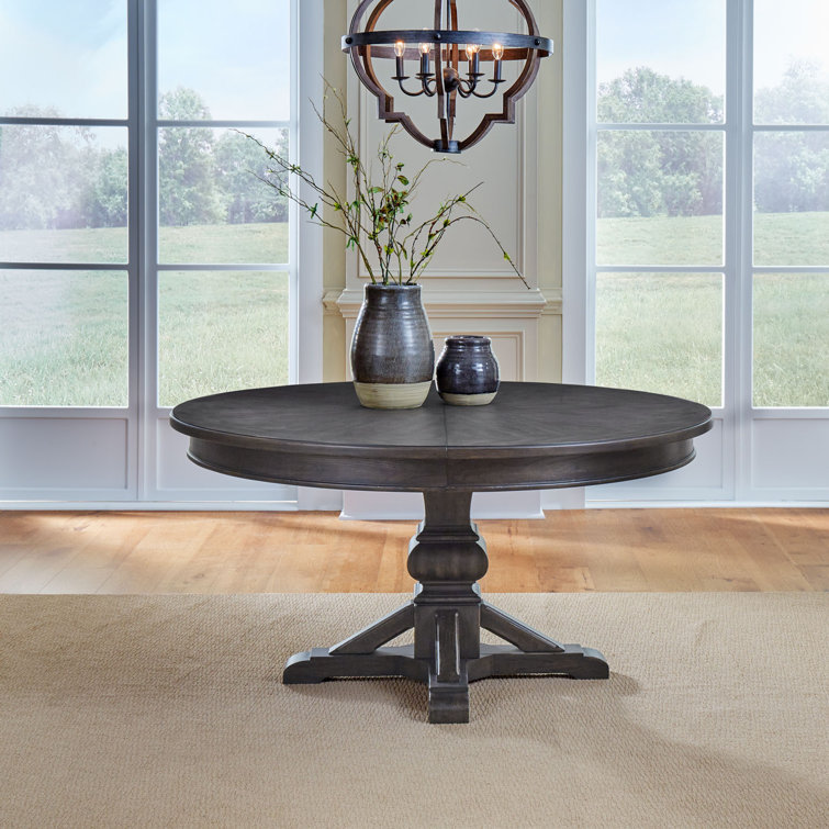 Saddle Brown 5-Piece Pedestal Dining Table Set with Upholstered Chairs