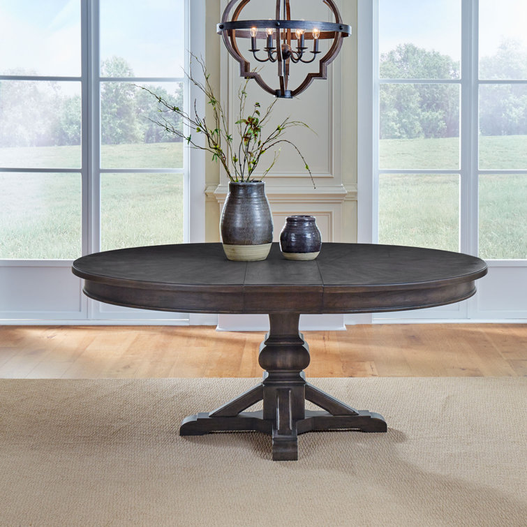 Saddle Brown 5-Piece Pedestal Dining Table Set with Upholstered Chairs