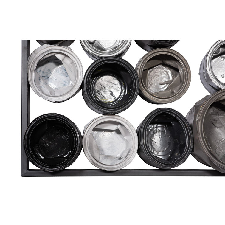 Recycled Paint Can Wall Art in Mixed Neutrals