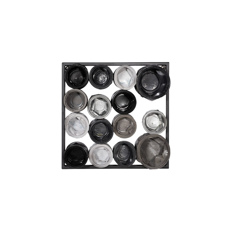 Recycled Paint Can Wall Art in Mixed Neutrals