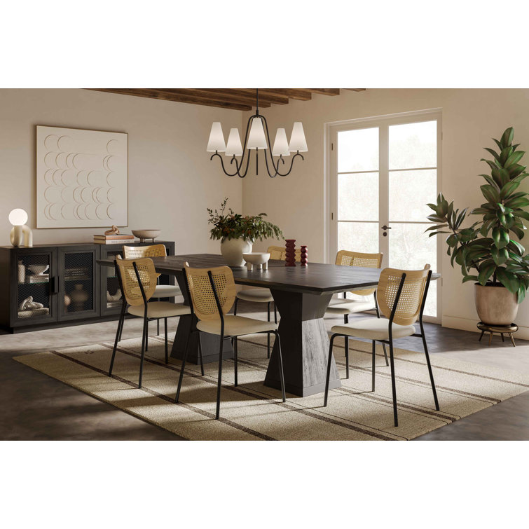 Nolan Black Wood Rectangular Dining Table for Ten