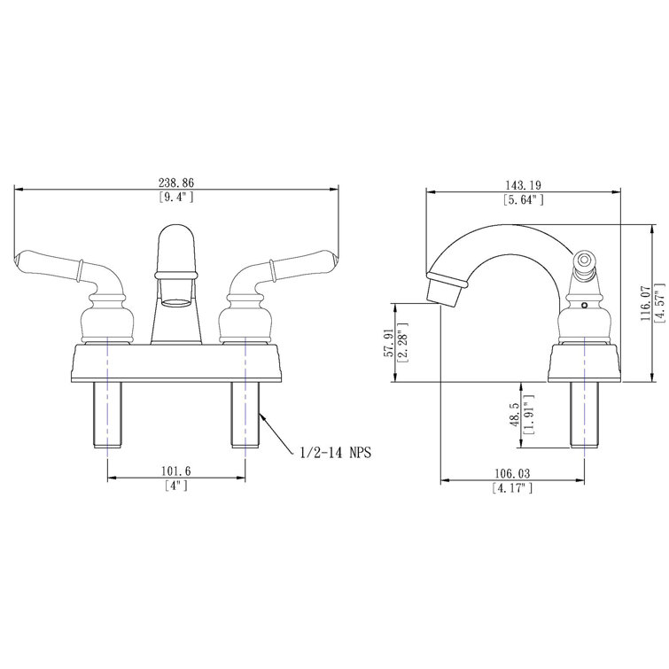 Brushed Nickel RV Bathroom Faucet with Hand Shower Combo