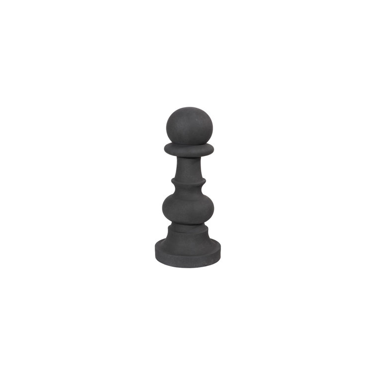 Black Resin Outdoor Pawn Chess Sculpture