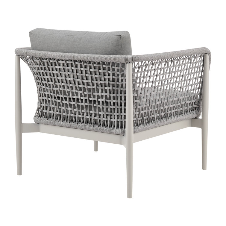 Gray Metal Armchair with Removable Cushions