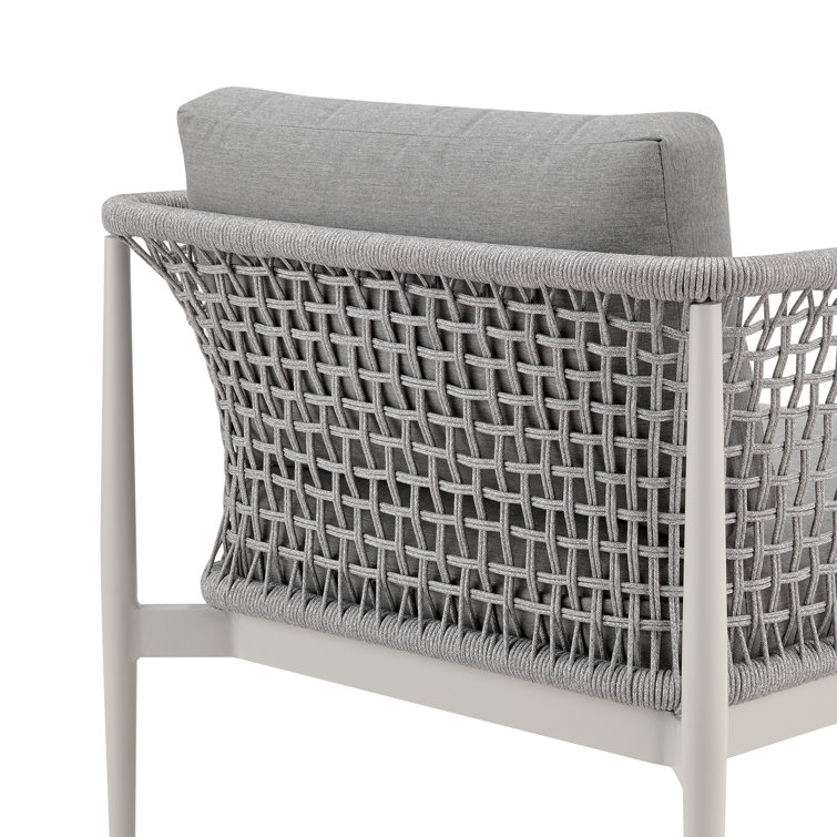 Gray Metal Armchair with Removable Cushions