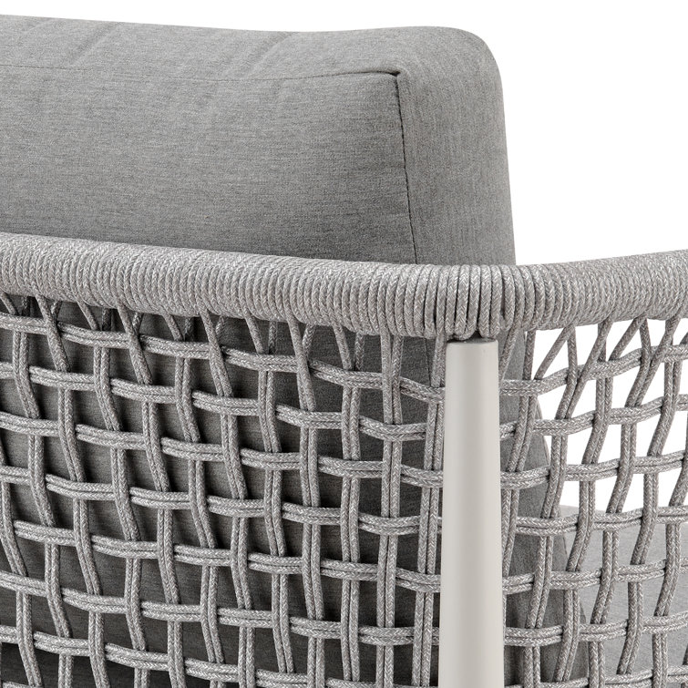 Gray Metal Armchair with Removable Cushions