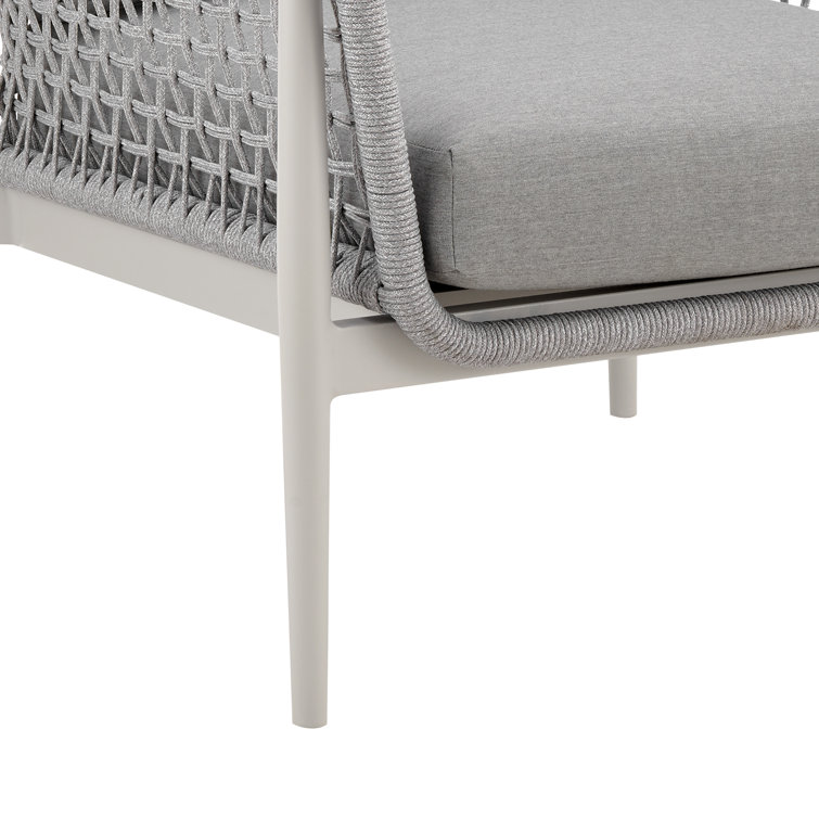 Gray Metal Armchair with Removable Cushions