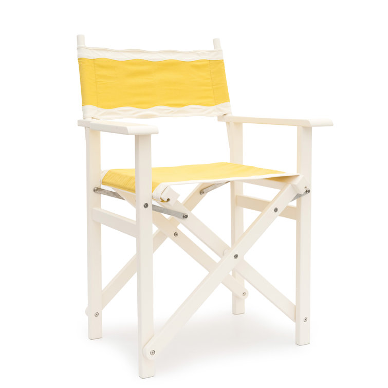 Mimosa Yellow and White Hardwood Directors Chair