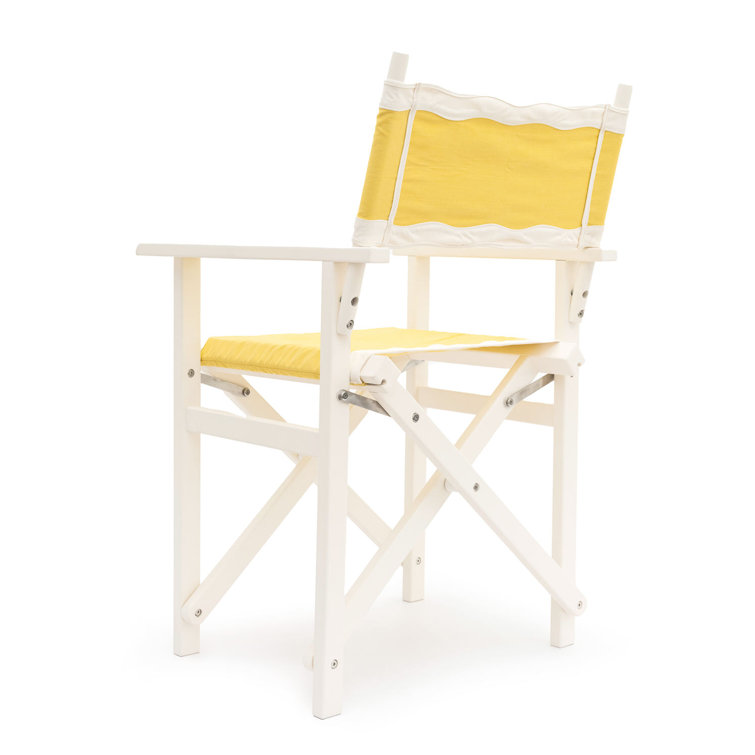 Mimosa Yellow and White Hardwood Directors Chair
