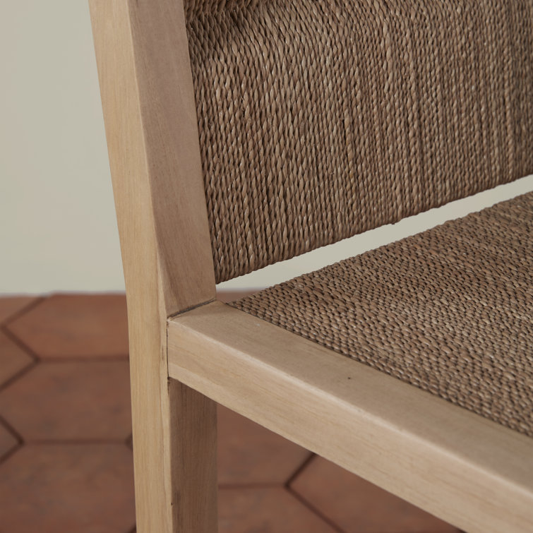 Natural Beech Wood and Woven Seagrass Counter Stool