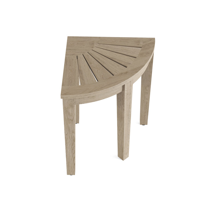 Gray Teak Corner Shower Bench with Elevated Height
