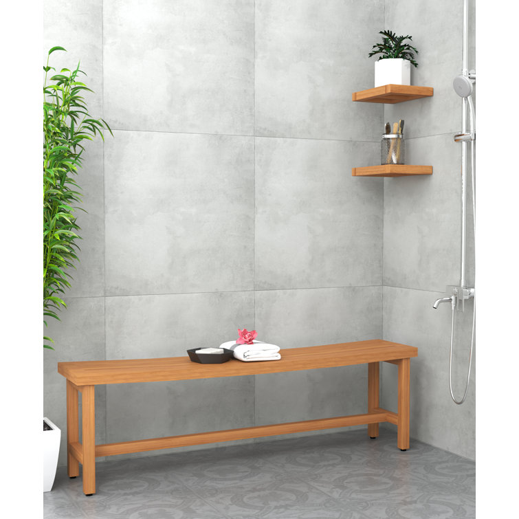 Sumba Manor 60" Teak Shower Bench with Elevated Height