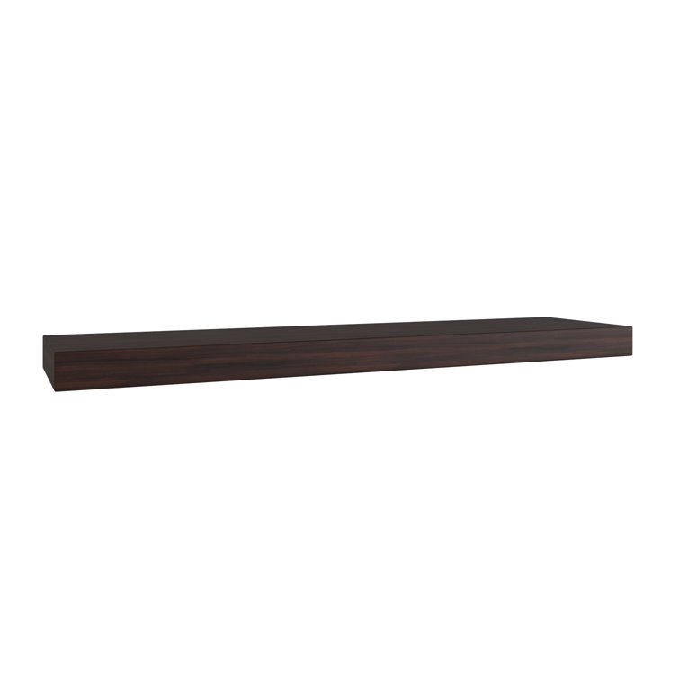 Obi Dark Brown Teak Floating Wall Shelf