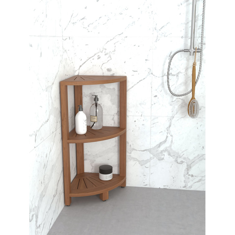 Kai Teak Wood Freestanding Corner Shower Shelf