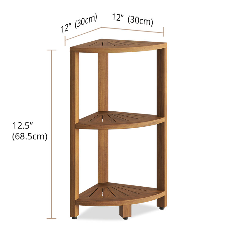 Kai Teak Wood Freestanding Corner Shower Shelf