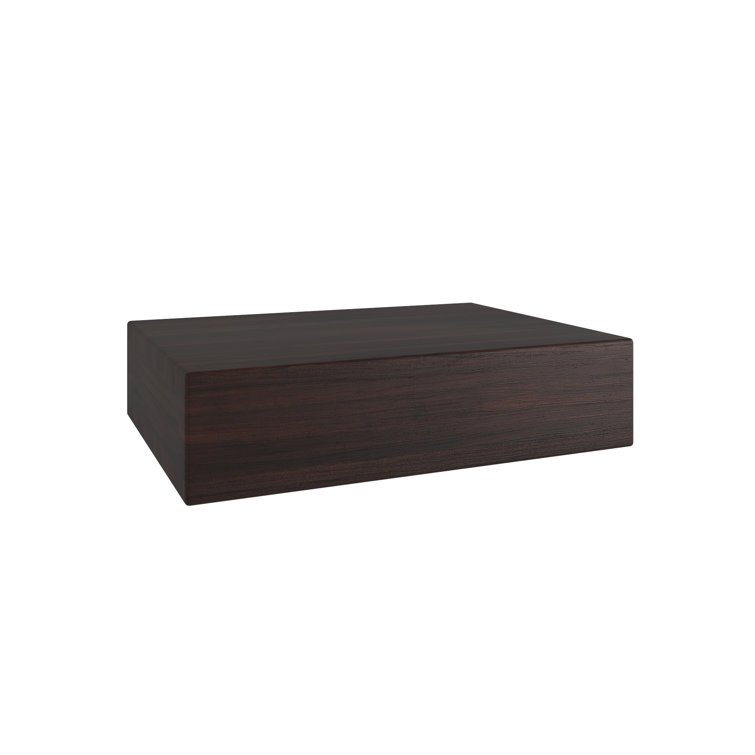 Mocha Teak Floating Wall Shelf, 12" Wide