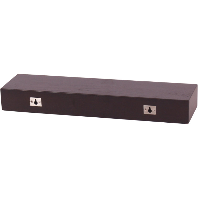 Bisa 24'' Dark Brown Teak Floating Wall Shelf