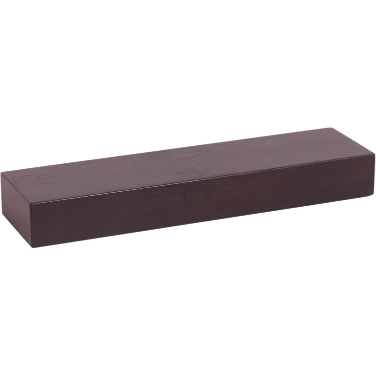 Bisa 24'' Dark Brown Teak Floating Wall Shelf