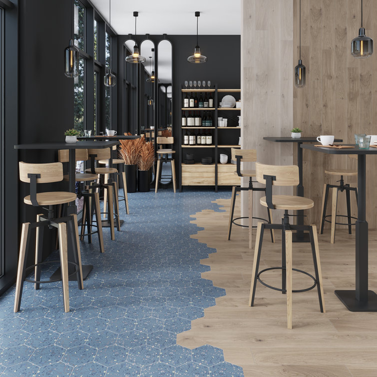 Terra Mia Matte Blue Hexagonal Porcelain Wall and Floor Tile
