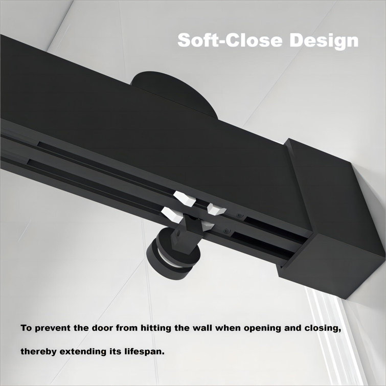 Matte Black 60" x 76" Frameless Double Sliding Shower Door