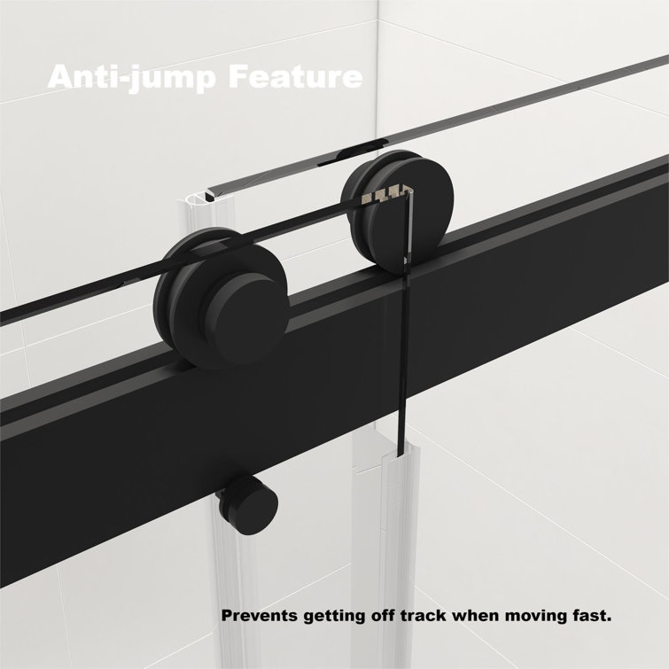Matte Black 60" x 76" Frameless Double Sliding Shower Door