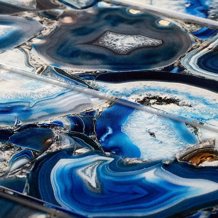 12" x 3" Glossy Blue Glass Subway Wall Tile