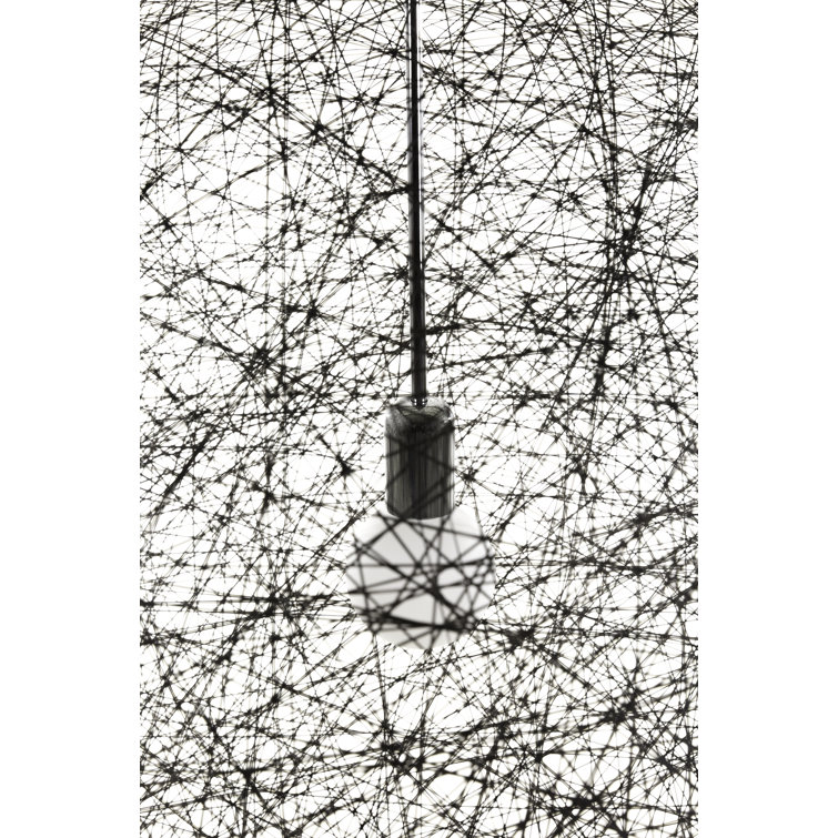 Small Black Contemporary Woven Pendant Light