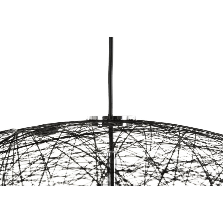 Small Black Contemporary Woven Pendant Light
