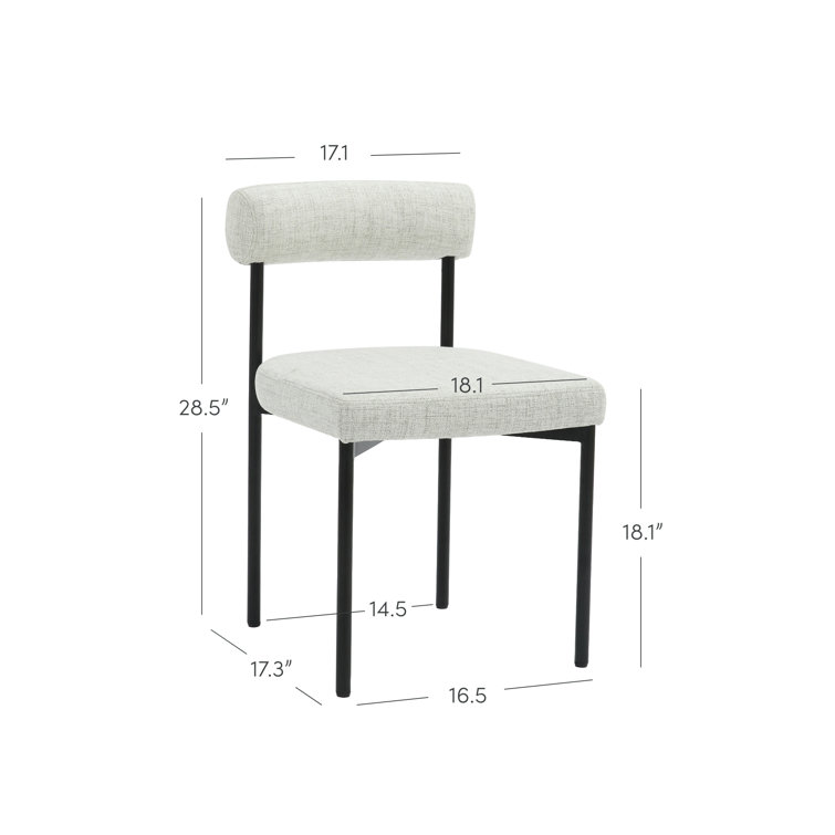 Gray Upholstered Faux Leather Side Chair with Metal Frame