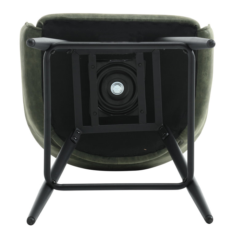 Green Faux Leather Swivel Counter Stools with Iron Legs, Set of 2