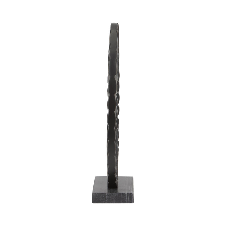 Cleveland 17" Black Aluminum and Marble Ring Sculpture