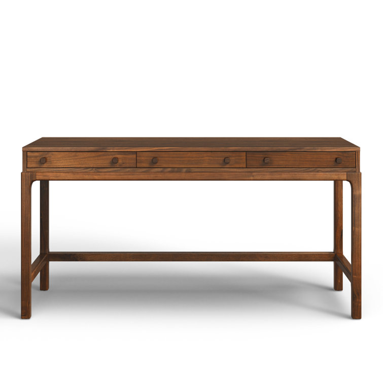 Daniella Modern Campaign Walnut Desk with Drawers - Brown