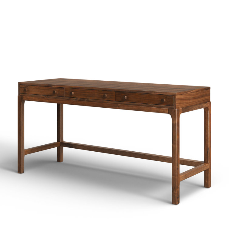 Daniella Modern Campaign Walnut Desk with Drawers - Brown