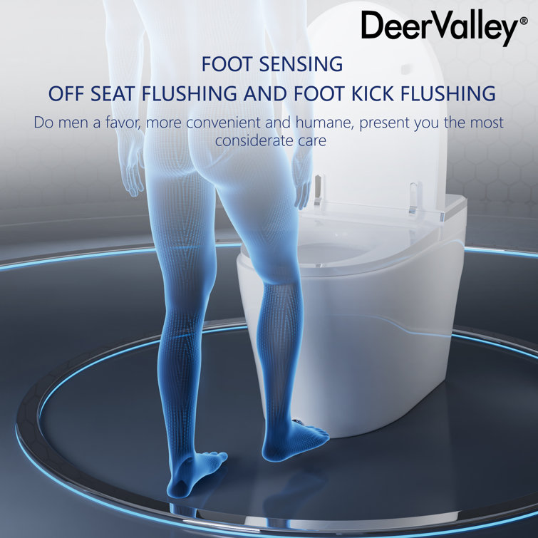 Elongated White Smart Toilet with Heated Seat and Warm Wash