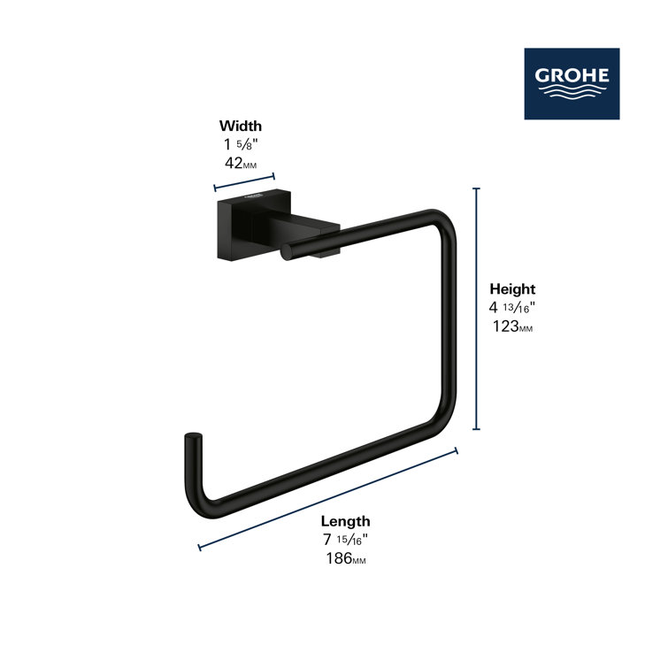 Modern Chrome Wall Mounted Towel Ring with Gold Finish