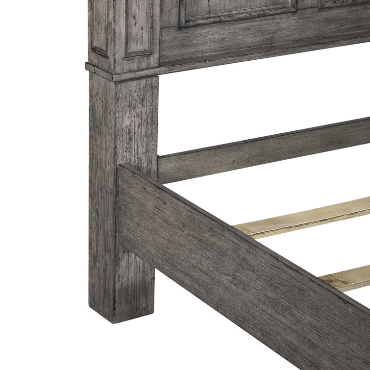Big Valley Traditional King Panel Bed with Drawer in Light Brown