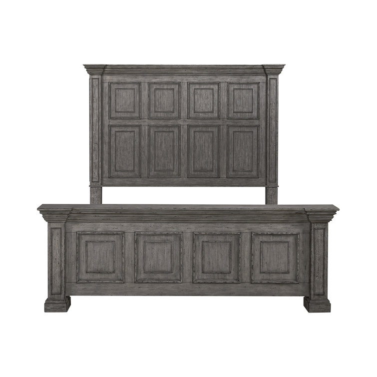 Big Valley Traditional King Panel Bed with Drawer in Light Brown