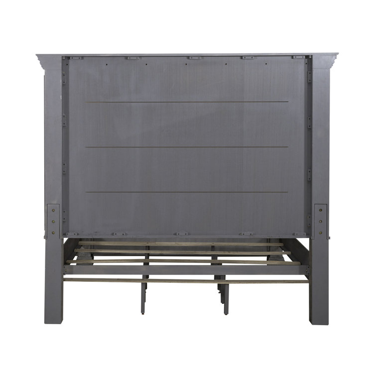 Big Valley Traditional King Panel Bed with Drawer in Light Brown