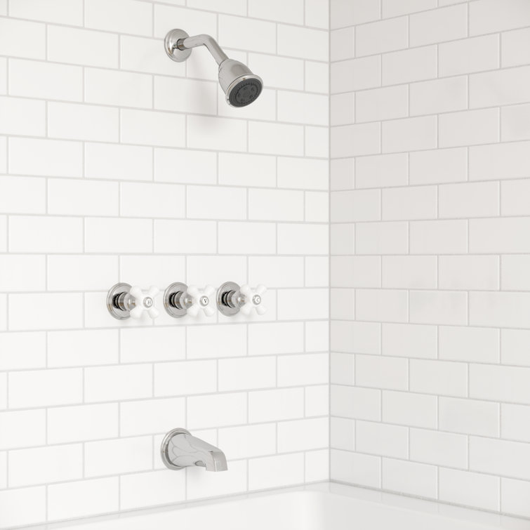 Pfister Chrome 3-Handle Multi-Function Bathtub and Shower Faucet