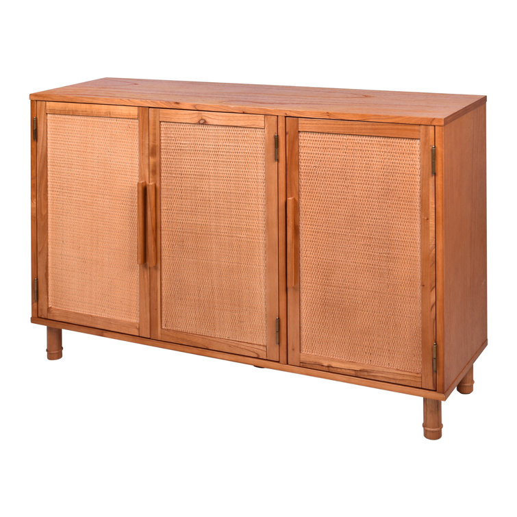 Delancey Light Blond 3-Door Adjustable Rattan Sideboard