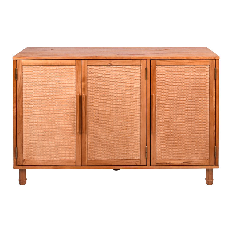 Delancey Light Blond 3-Door Adjustable Rattan Sideboard