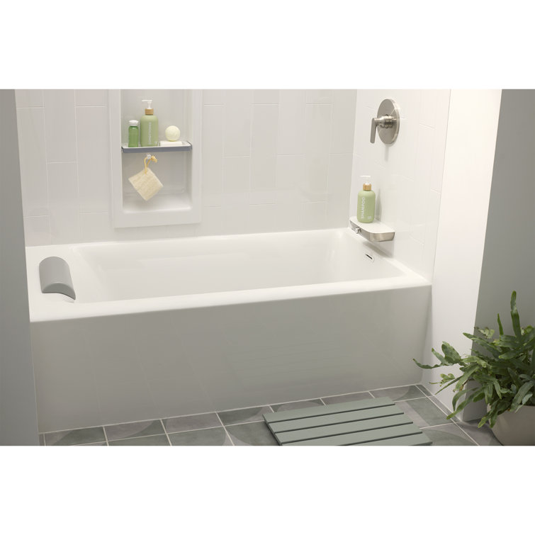 Aspirations 60'' White Acrylic Alcove Bathtub with Right Drain