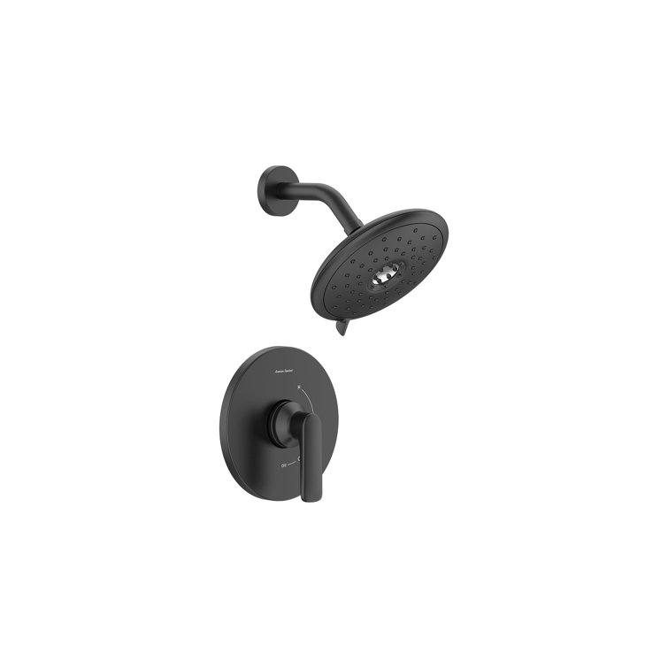Matte Black Wall Mounted Shower Trim Kit with Lever Handle