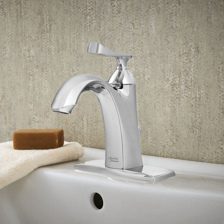 Polished Chrome Single-Handle Bathroom Faucet with Lever